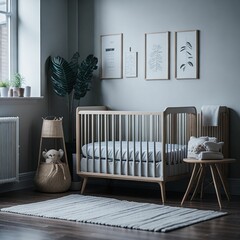 Baby girl nursery photography, generative ai