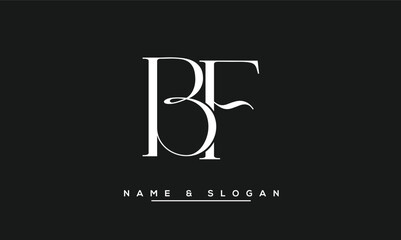 BF,  FB,  B,  F  Abstract  Letters  Logo  Monogram - obrazy, fototapety, plakaty