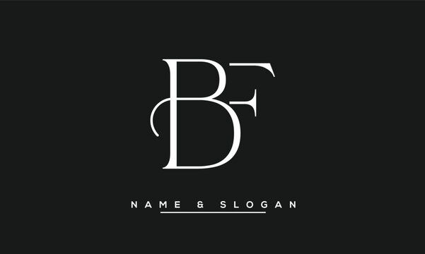 BF,  FB,  B,  F  Abstract  Letters  Logo  Monogram