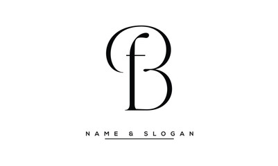 BF,  FB,  B,  F  Abstract  Letters  Logo  Monogram - obrazy, fototapety, plakaty