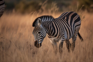 Unexpected Encounter: Playful Monkey and Curious Zebra in the African Savannah