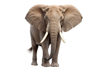 Illustration of an elephant, PNG transparent background, isolated on white, by Generative AI