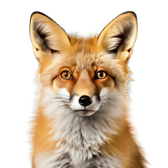 Fototapeta premium Illustration of a fox, PNG transparent background, isolated on white, by Generative AI