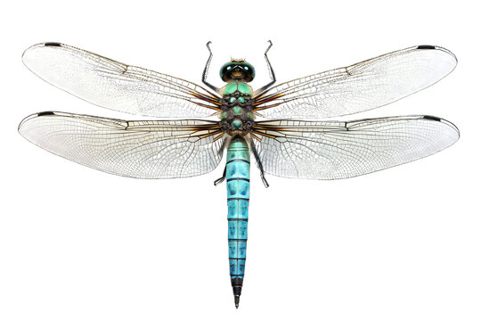Illustration of a dragonfly, PNG transparent background, isolated on white, by Generative AI