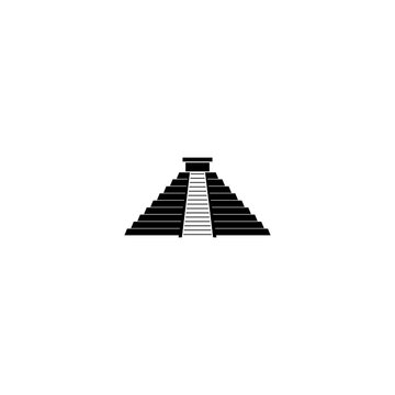 recommend clip art: El Castillo pyramid icon isolated on white background.