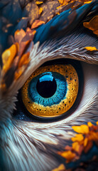 macro eye of an owl