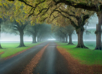 carretera, bosque, otoñal, árbol, árbol, paisaje, 