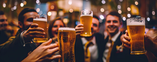 Graduated students to party with a beer and are happy. generative ai