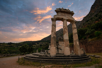 Greece, Delphi. Views of the ancient gymnasium