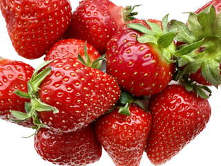 strawberries on white background, png, isolated, object