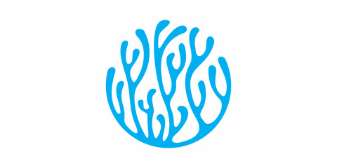 Coral seaweed logo design icon symbol vector illustration. © oinbrand
