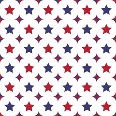 Fototapeta premium 4th of July Stars Abstract Seamless Pattern, colored as USA Flag pattern trendy for memorial day. Vector Illustration of Stars Background for Celebration Holiday American President Day, memorial day
