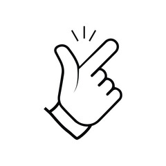 line snap finger like icon isolated on white background. Vector illustration.