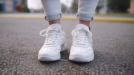 Fototapeta na wymiar Female sneakers Generative AI