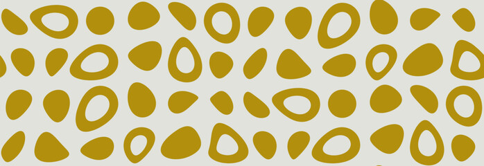 Deformed circles of different sizes. Vector seamless pattern. Minimalism.