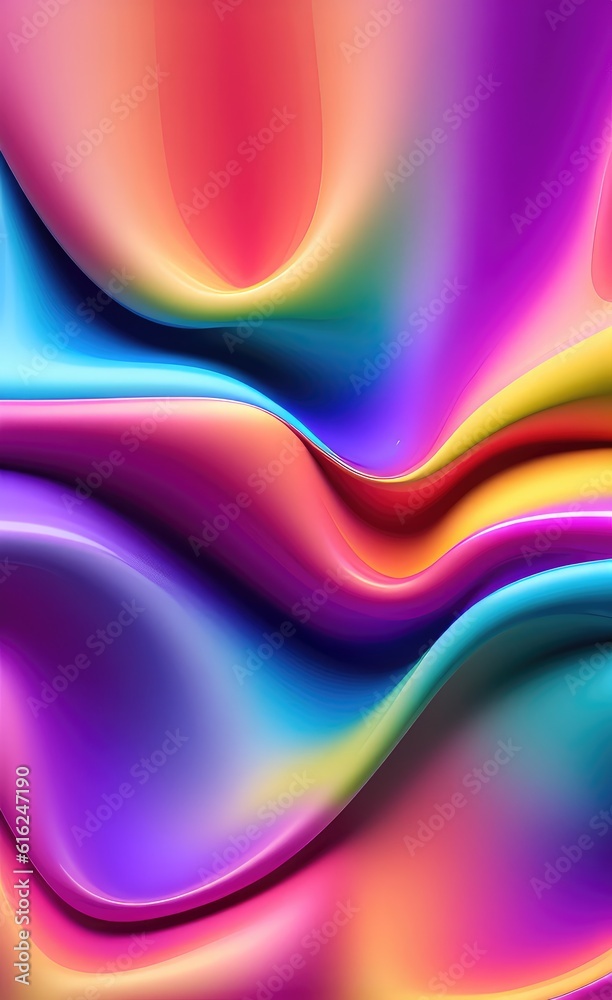 Aufkleber vivid multi colored gradient background, banner design with 3d effect.