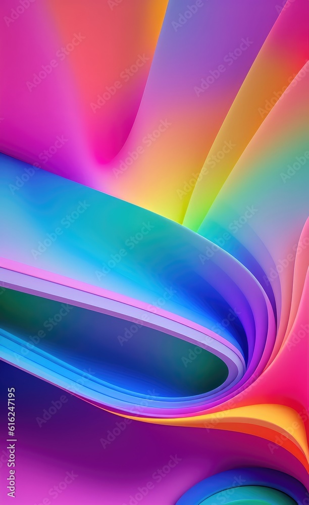 Aufkleber vivid multi colored gradient background, banner design with 3d effect.