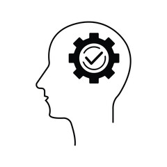 head gear icon. Simple line, outline vector elements of brain process icons for ui and ux, website or mobile application