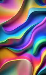 Vivid multi colored gradient background, banner design with 3d effect.