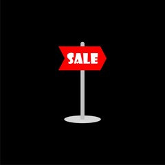 Sale sign icon isolated on black background 