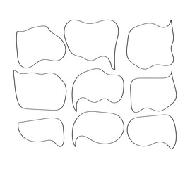 vector set of hand drawn speech bubbles,  isolated on white
