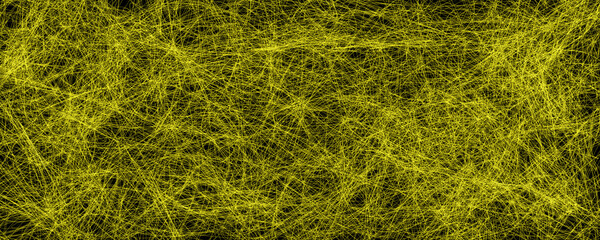 Abstract Chaotic Yellow Strokes Brushed Black Texture Illustration