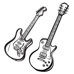 Fototapeta premium Iconic electric guitar vector illustration