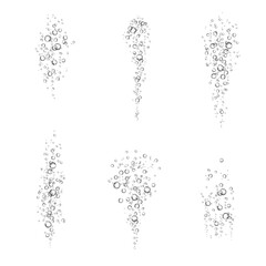 Obraz premium Oxygen air bubbles flow in water on white background.