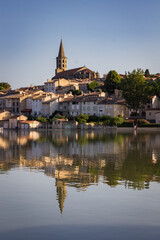 Town of Castelnaudary in Canal du Midi (France)