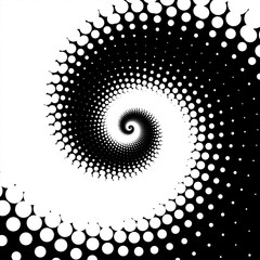 White dot circle halftone on the black background. Vector illustration.	
