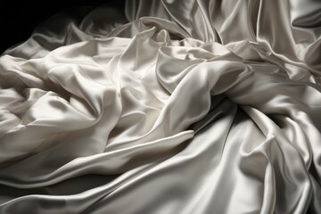 Bedding white silk topview. Generate Ai