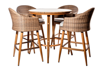 bar height patio set isolated on a transparent background, generative ai