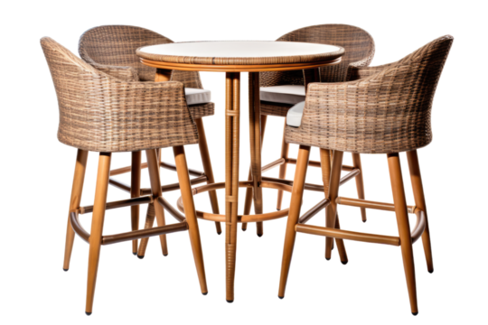 bar height patio set isolated on a transparent background, generative ai