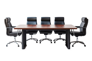 office conference table isolated on a transparent background, generative ai