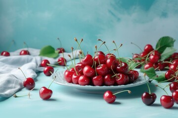 Obraz na płótnie Canvas Cherry juicy meal. Generate Ai