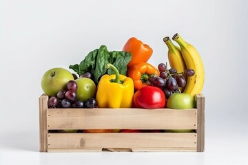 Fresh vegetables fruit box. Generate Ai