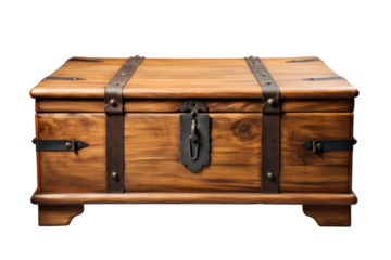 chest coffee table isolated on a transparent background, generative ai