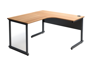 l-shaped desk isolated on a transparent background, generative ai