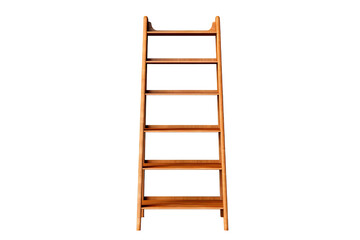 ladder bookshelf isolated on a transparent background, generative ai