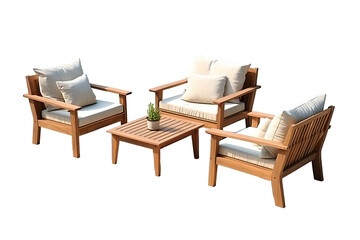 outdoor lounge set isolated on a transparent background, generative ai