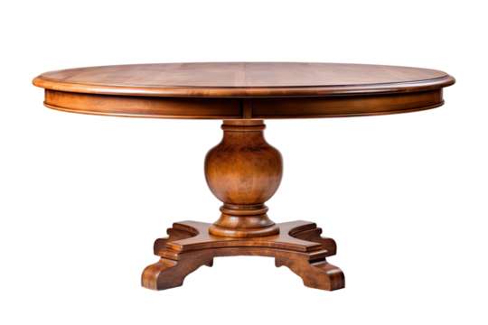 pedestal dining table isolated on a transparent background, generative ai