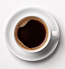 cup of coffee view from above created with Generative AI technology
