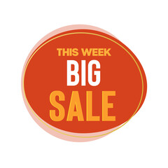 Big sale banner. Offer sign with yellow background. Vector illustration