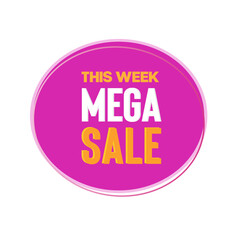 Vector  Mega Offer Label. Colorful Modern Web Banner Element