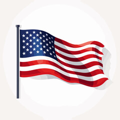 Usa flag on white background, vector