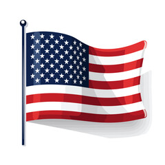 Fototapeta premium Usa flag on white background, vector