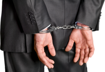 Business man with Handcuffs. Illegal concept