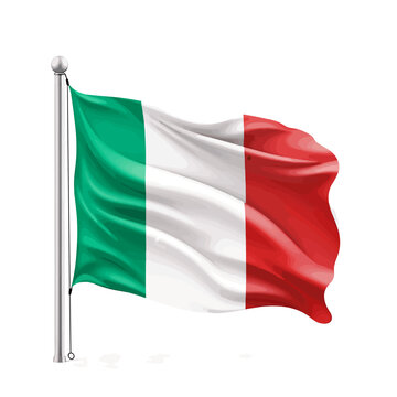 Italy flag on white background, vector