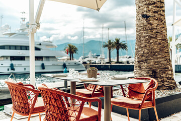 Summer cafe table