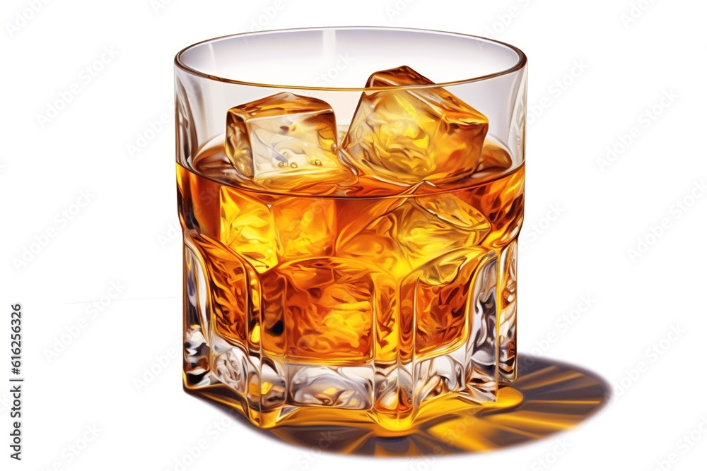 Poster cocktail in glass isolated on white background. generated by ai.